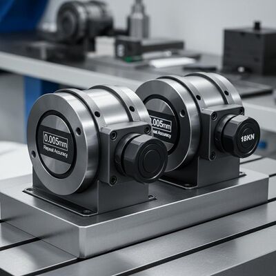 Acessórios de eixo de aço endurecido com força de bloqueio de 18KN e precisão de repetição de 0,005 mm para usinagem CNC